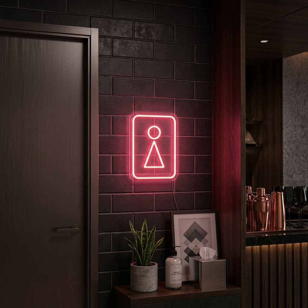 "Toilet WC Woman Symbol" Letreros Neon