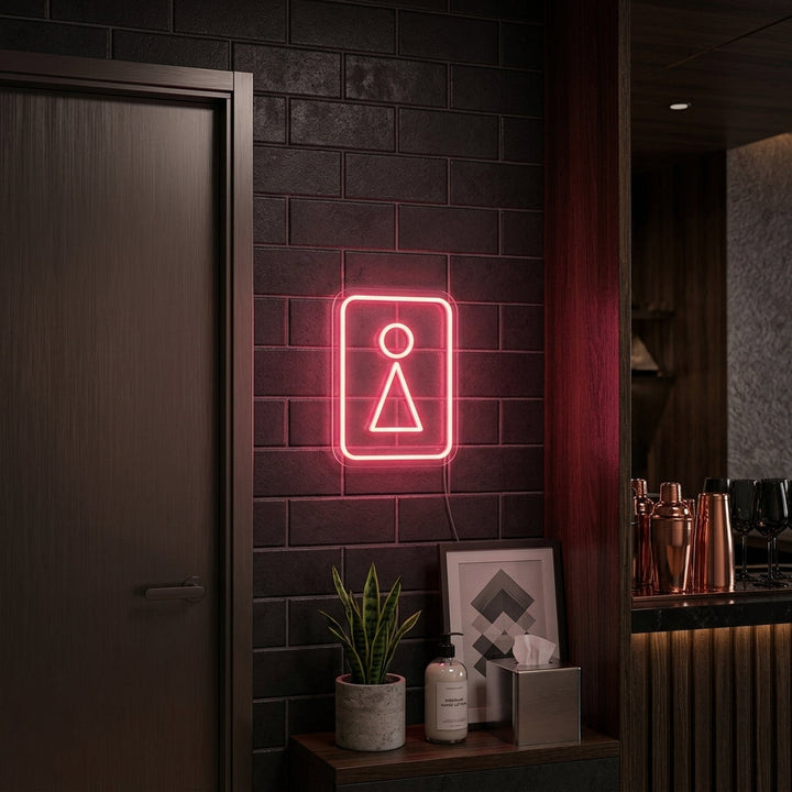 "Toilet WC Woman Symbol" Letreros Neon