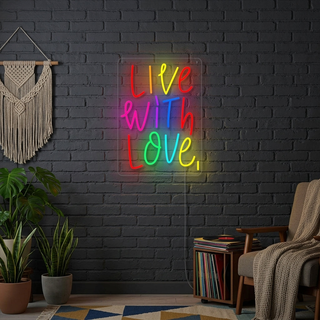 "Live With Love" Letreros Neon