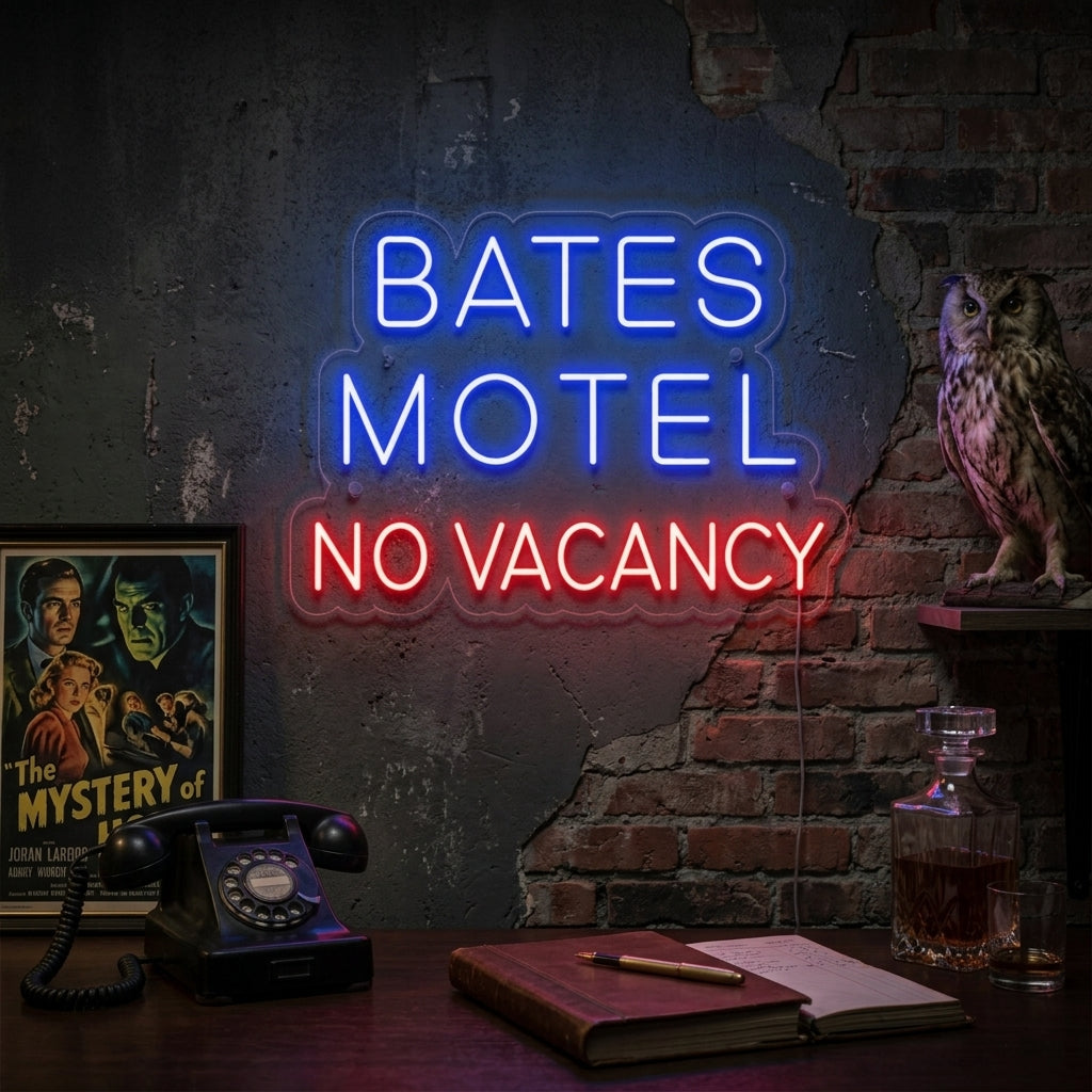 "Bates Motel No Vacancy" Letreros Neon