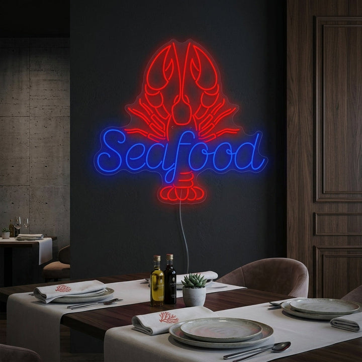 "Seafood" Letrero de neón