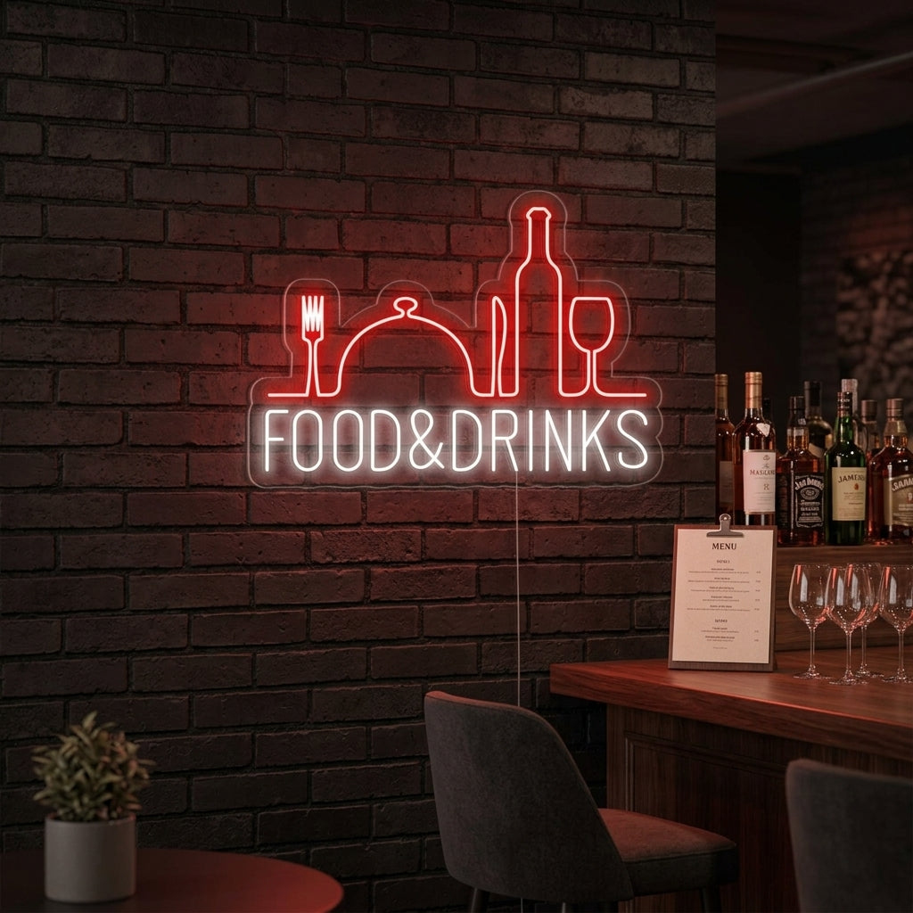"Food and Drinks, Bar, restaurante" Letreros Neon
