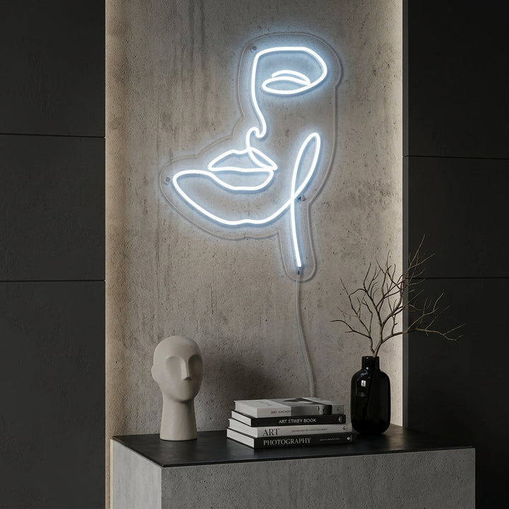"Cara De Mujer Abstracta" Letreros Neon