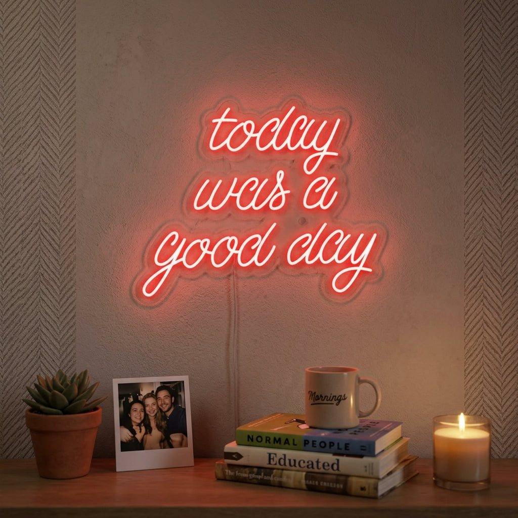 "Today Was a Good Day" Letreros Neon