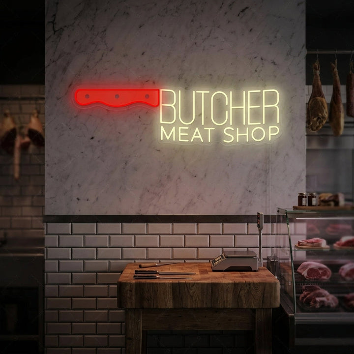 "Butcher Meat Shop" Letrero de neón