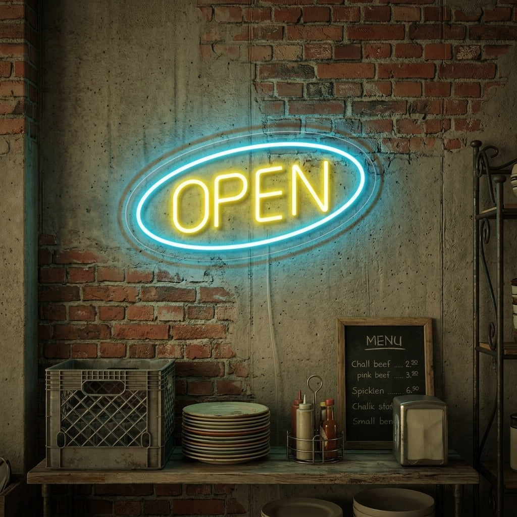 "Open" Letreros Neon