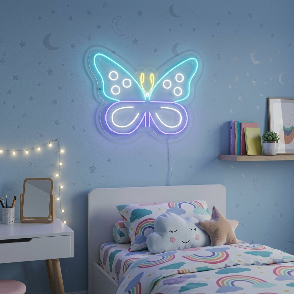 "Mariposa Azul" Letreros Neon