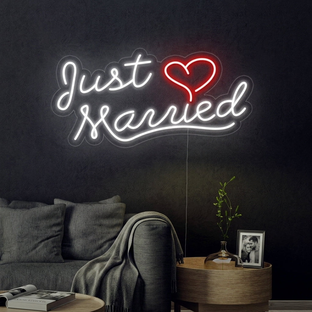"Just Married" Letreros Neon