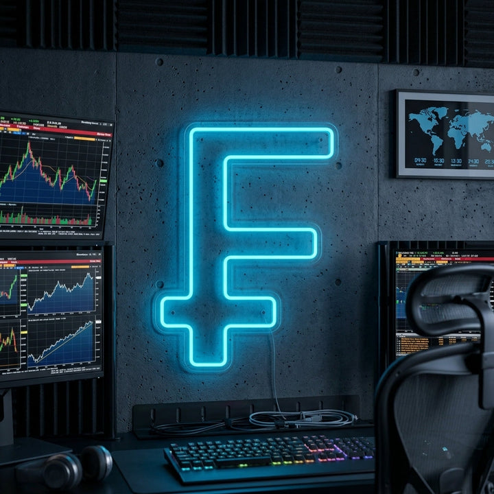 "Símbolo Del Franco Suizo" Letreros Neon