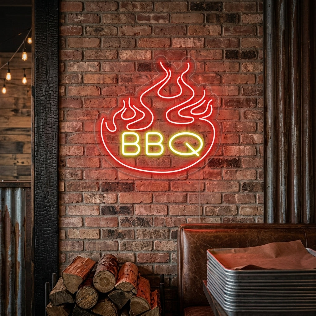 "Llamas, BBQ" Letreros Neon
