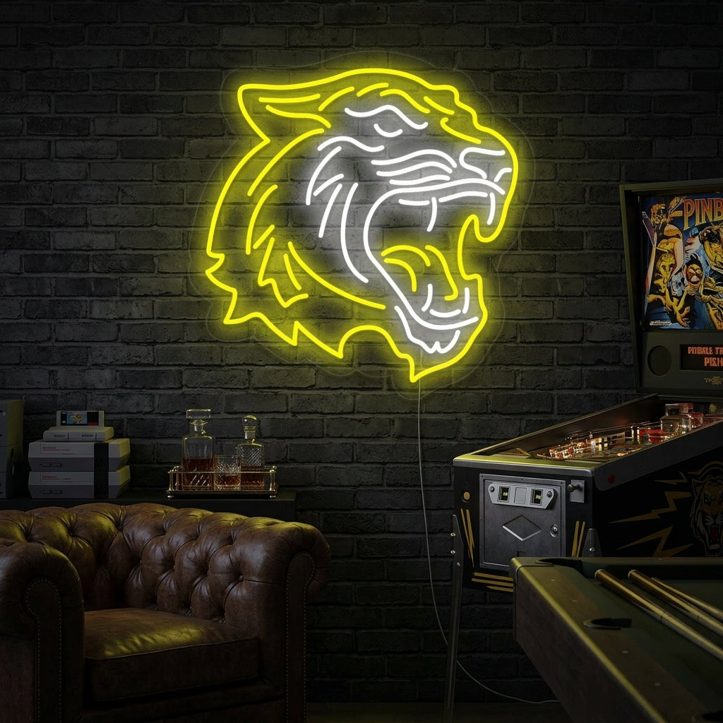 "Cabeza De Tigre Animal" Letreros Neon
