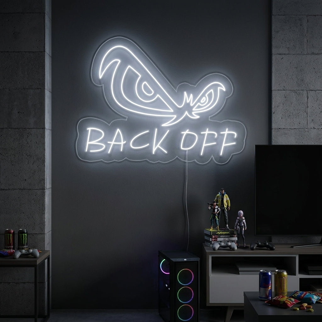 "Ojos De Águila, Back Off" Letreros Neon