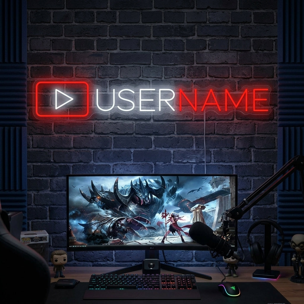 "Logotipo Youtuber personalizado" Letrero de neón