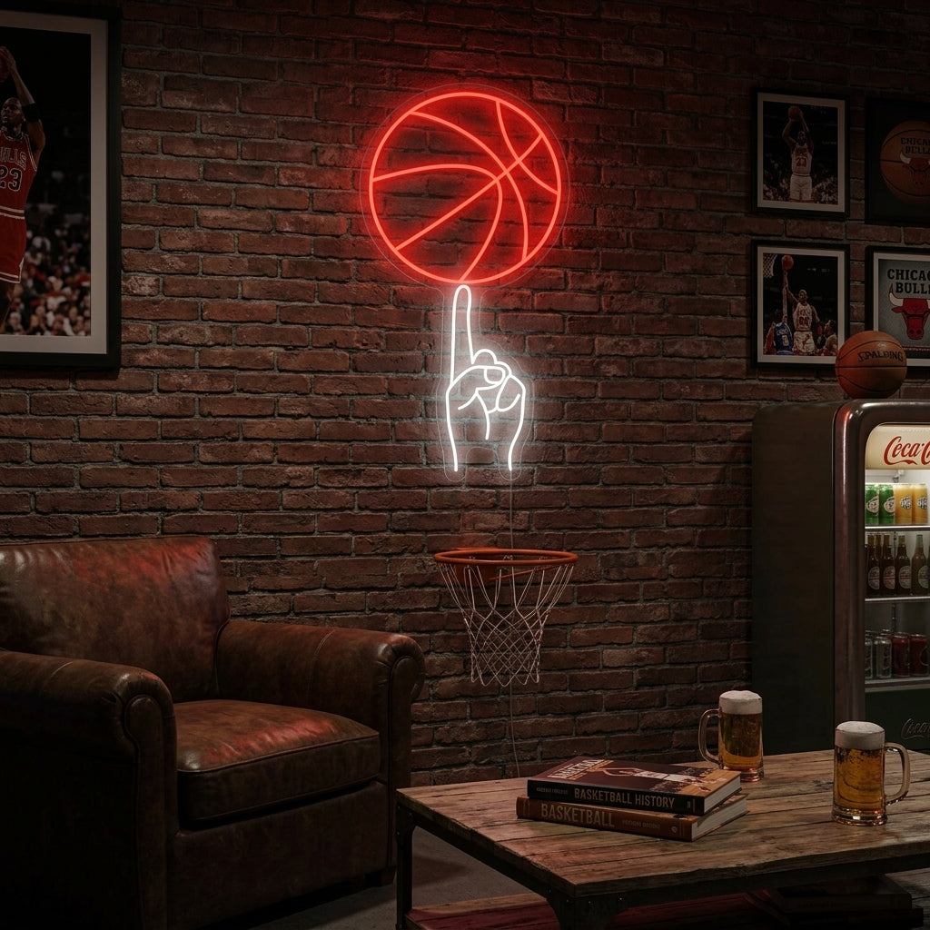 "Baloncesto Hand Swing" Letrero de neón