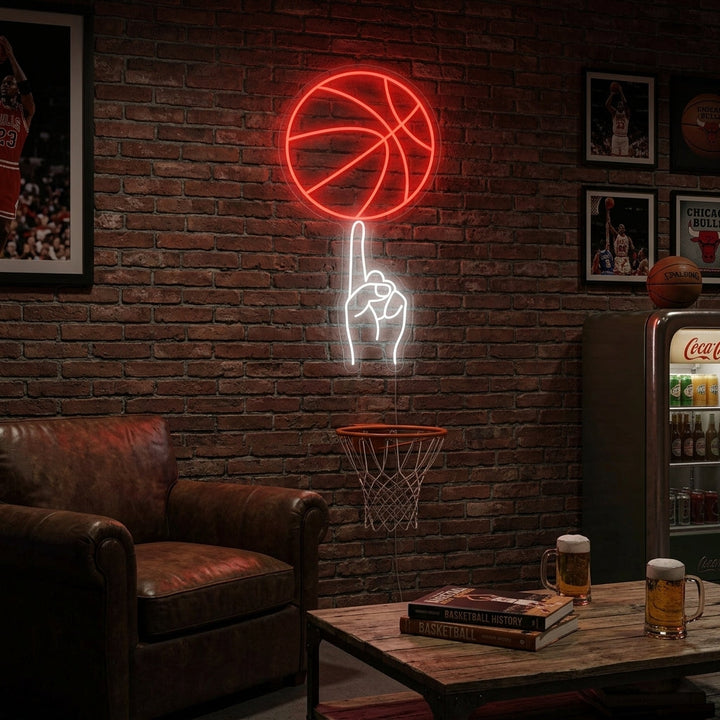 "Baloncesto Hand Swing" Letrero de neón