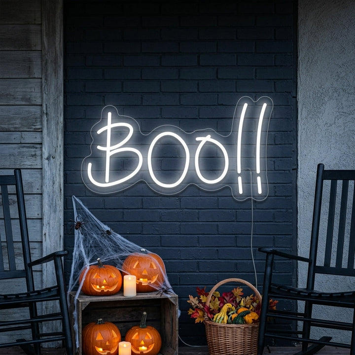 "Decoración De Halloween Boo" Letreros Neon