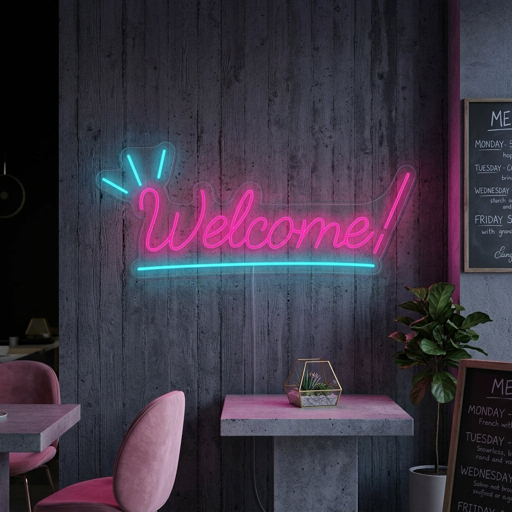 "Welcome" Letreros Neon