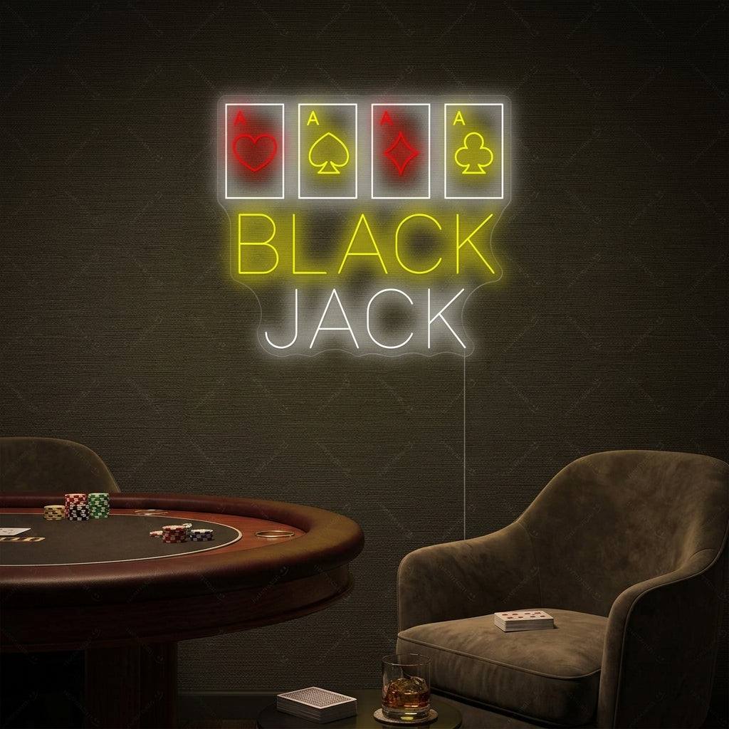 "Black Jack" Letrero de neón