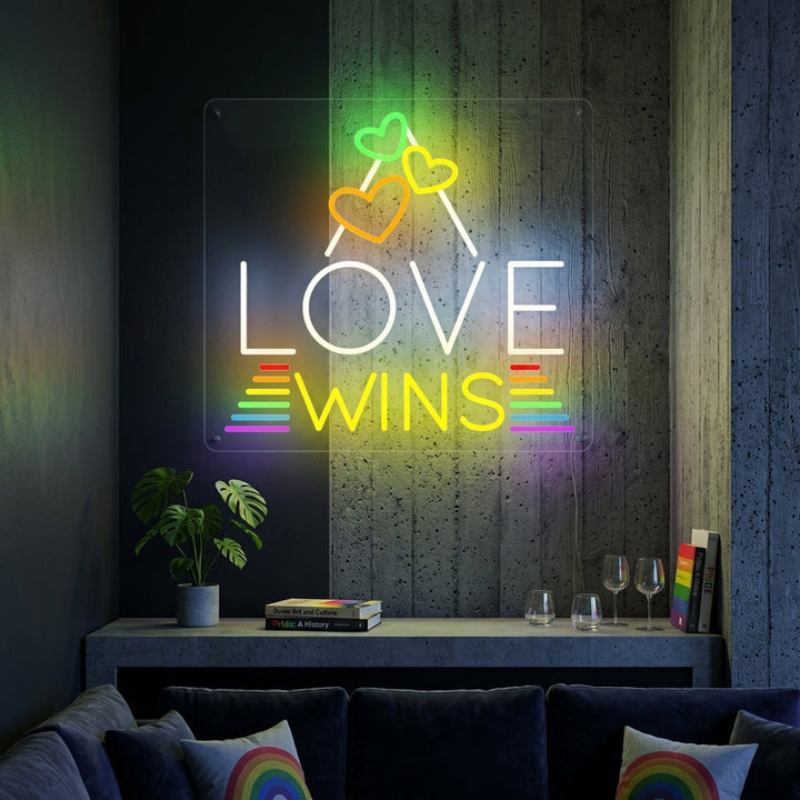 "LGBT Love Wins" Letreros Neon