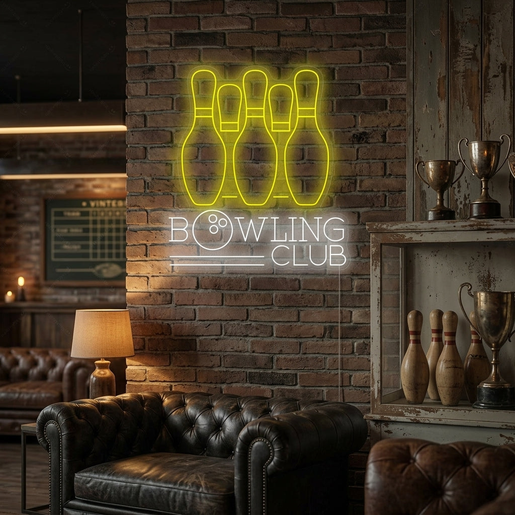 "Bowling Club" Letrero de neón