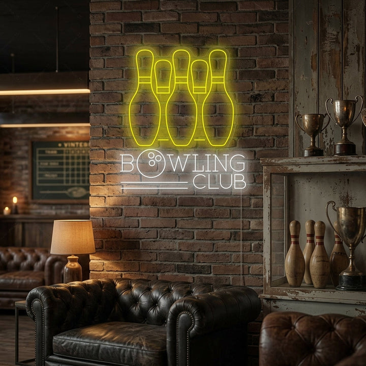 "Bowling Club" Letrero de neón