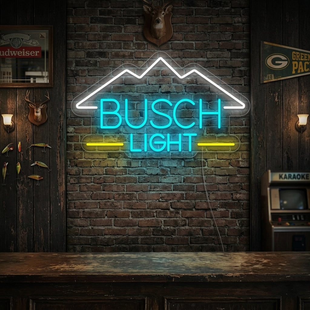 "Bar De Cerveza Busch Light Vintage" Letreros Neon
