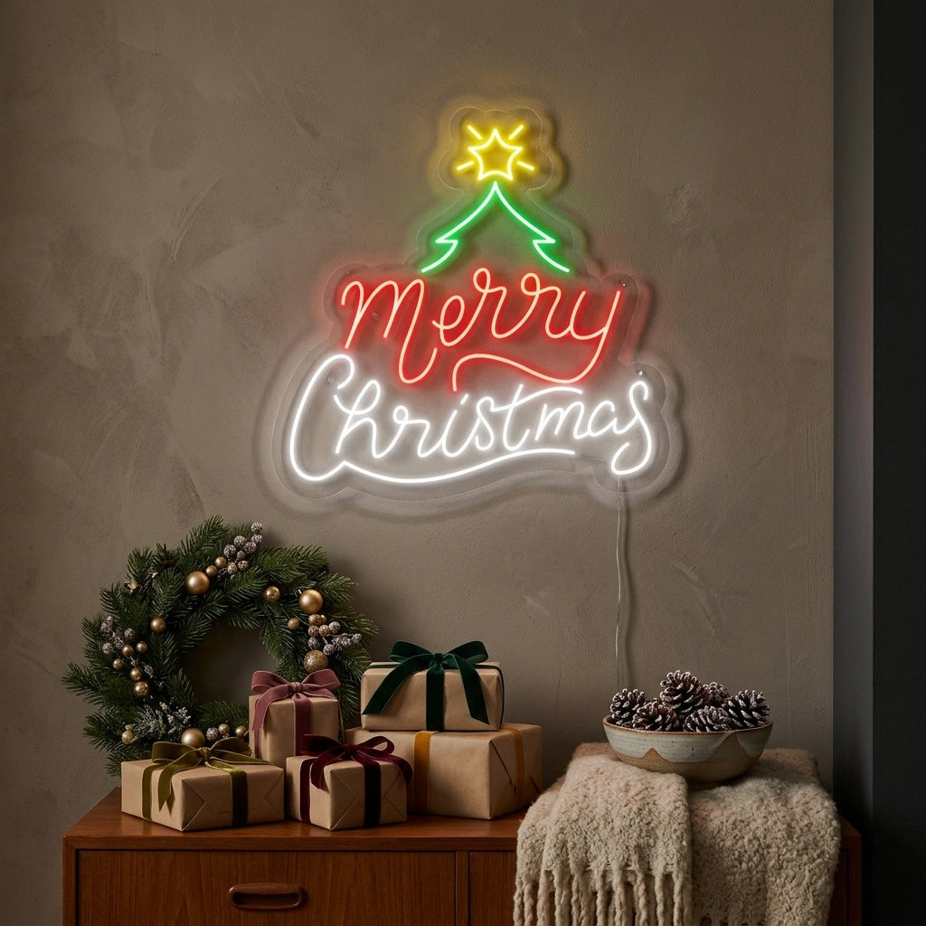 "Merry Christmas" Letreros Neon