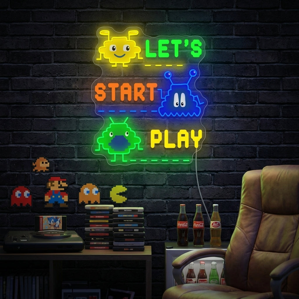 "Videojuego de 8 bits" Letrero de neón