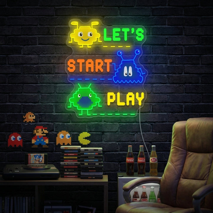 "Videojuego de 8 bits" Letrero de neón