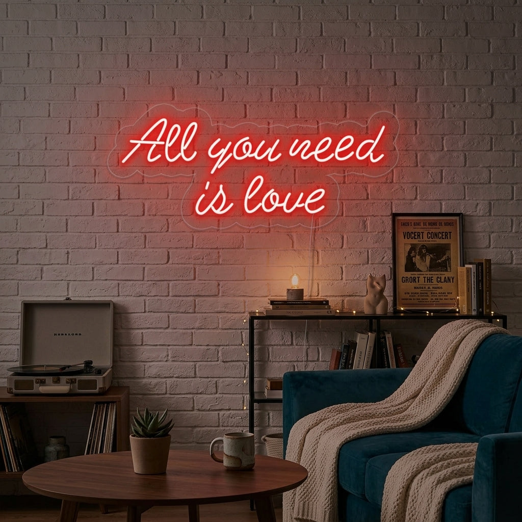 "All You Need Is Love" Letreros Neon