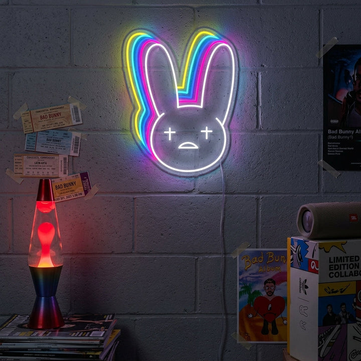 "Bad Bunny Cantante Y Rapero" Letreros Neon