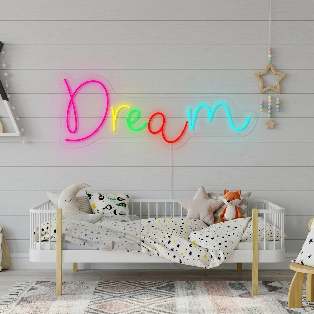 "Dream, Decoracion De Habitaciones Infantiles" Letreros Neon