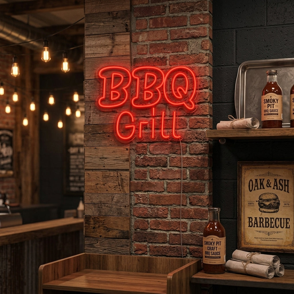 "BBQ Grill" Letreros Neon