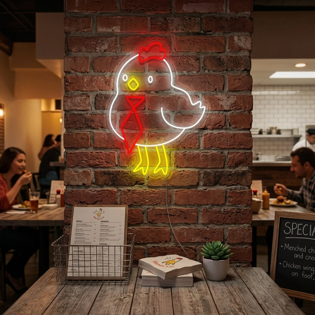 "Lindo Pollito" Letrero de neón