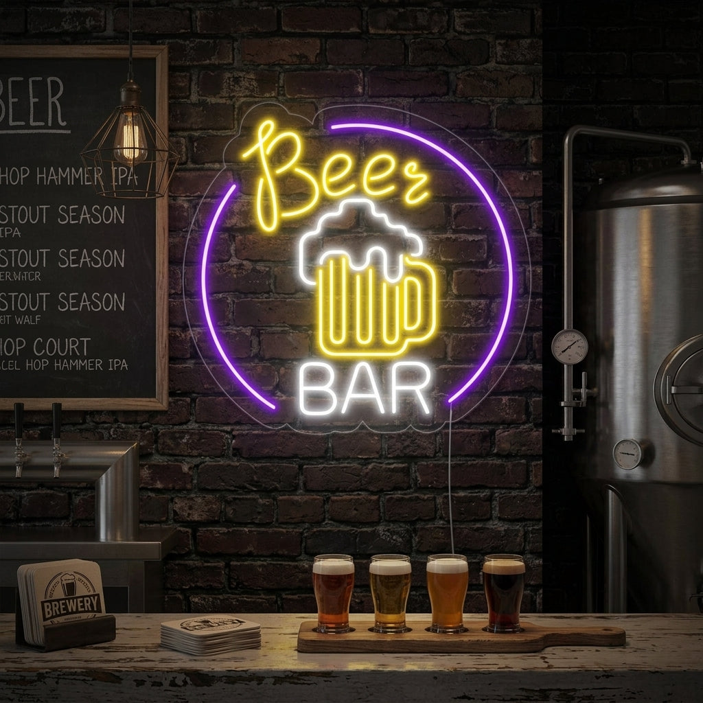"Beer Bar, Jarra De Cerveza, Bar" Letreros Neon