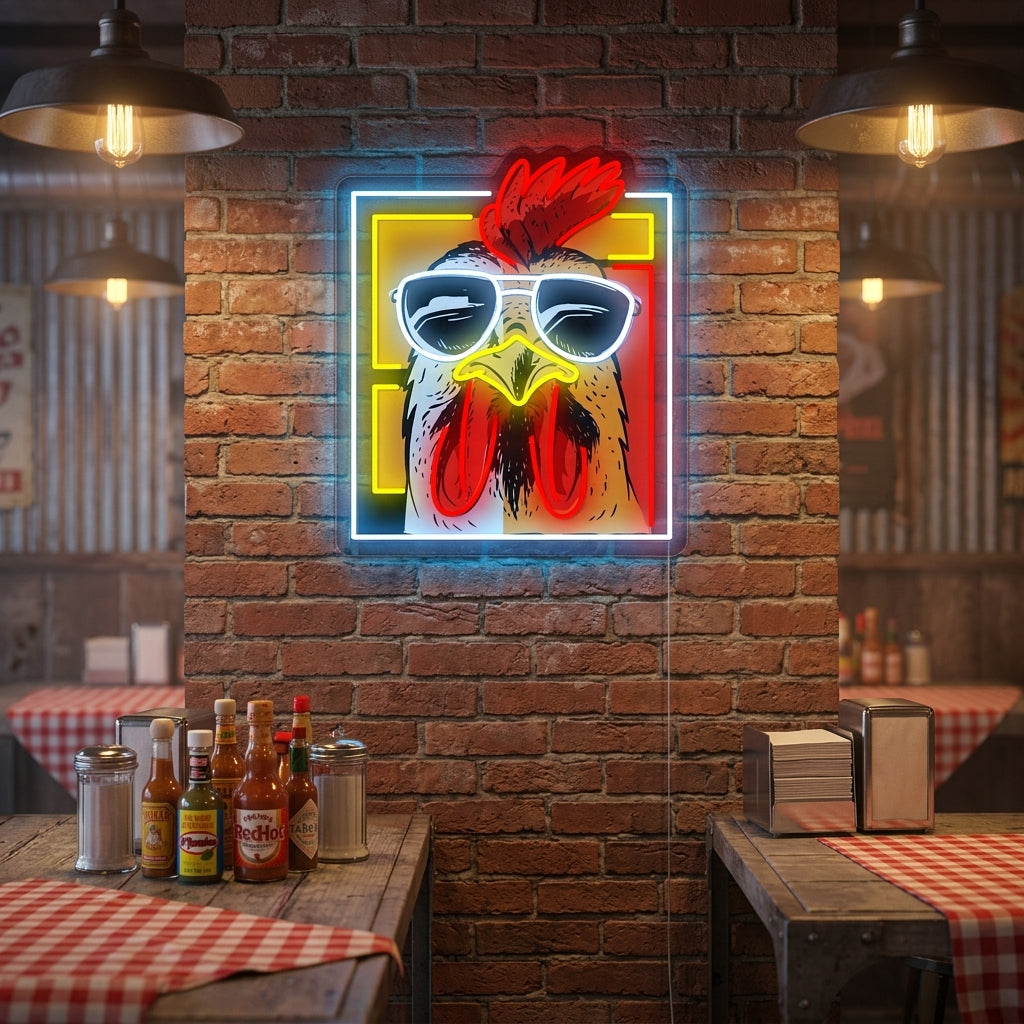 "Pollo Gallina Gallo" Letrero de neón
