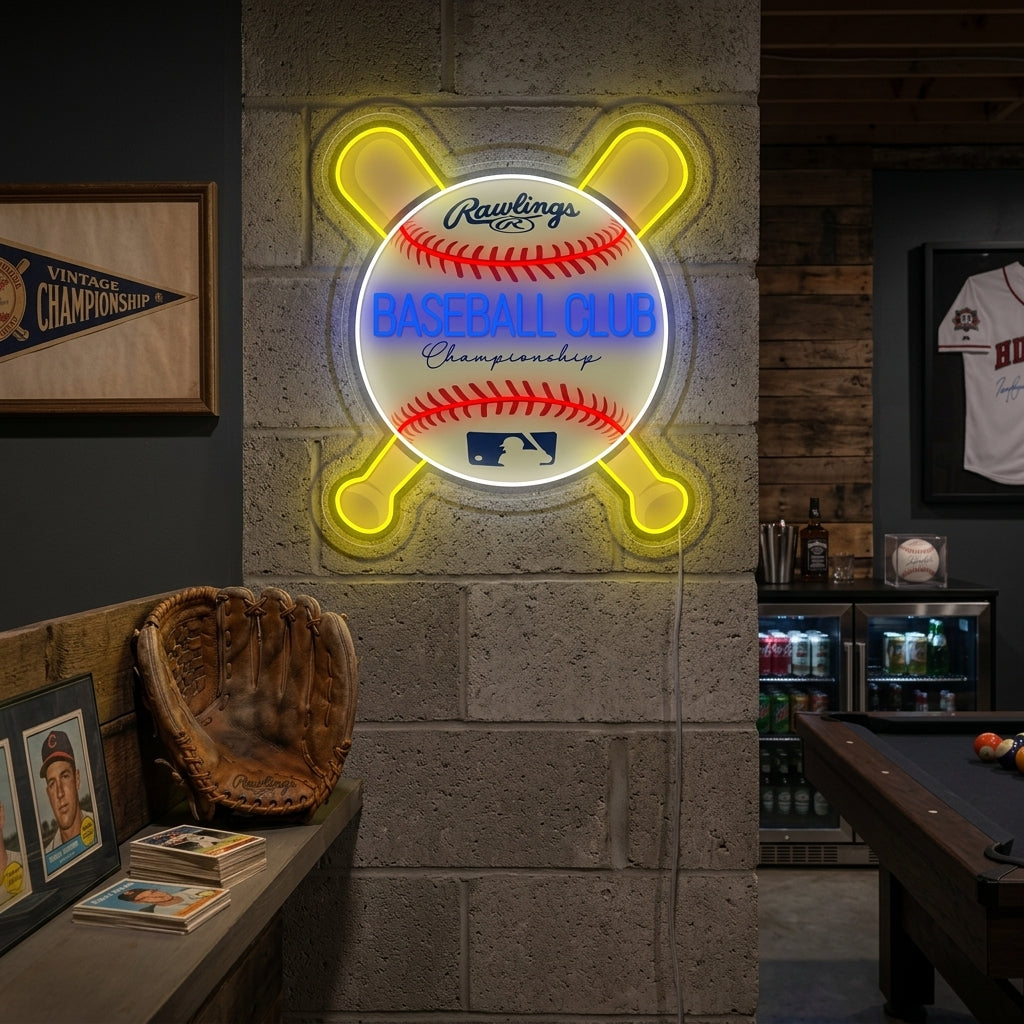 "Baseball Club" Letrero de neón