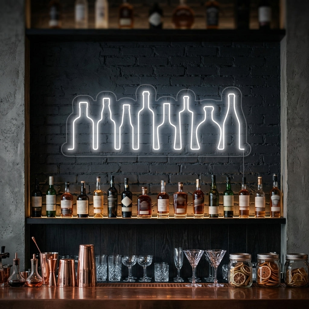 "Grupo De Botellas, Bar" Letreros Neon