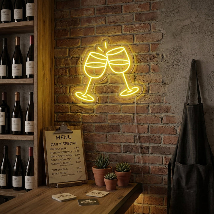 "Copas De Champán" Letreros Neon