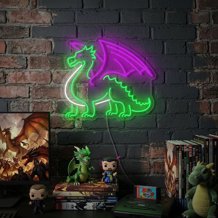 "Dragón Con Alas" Letreros Neon