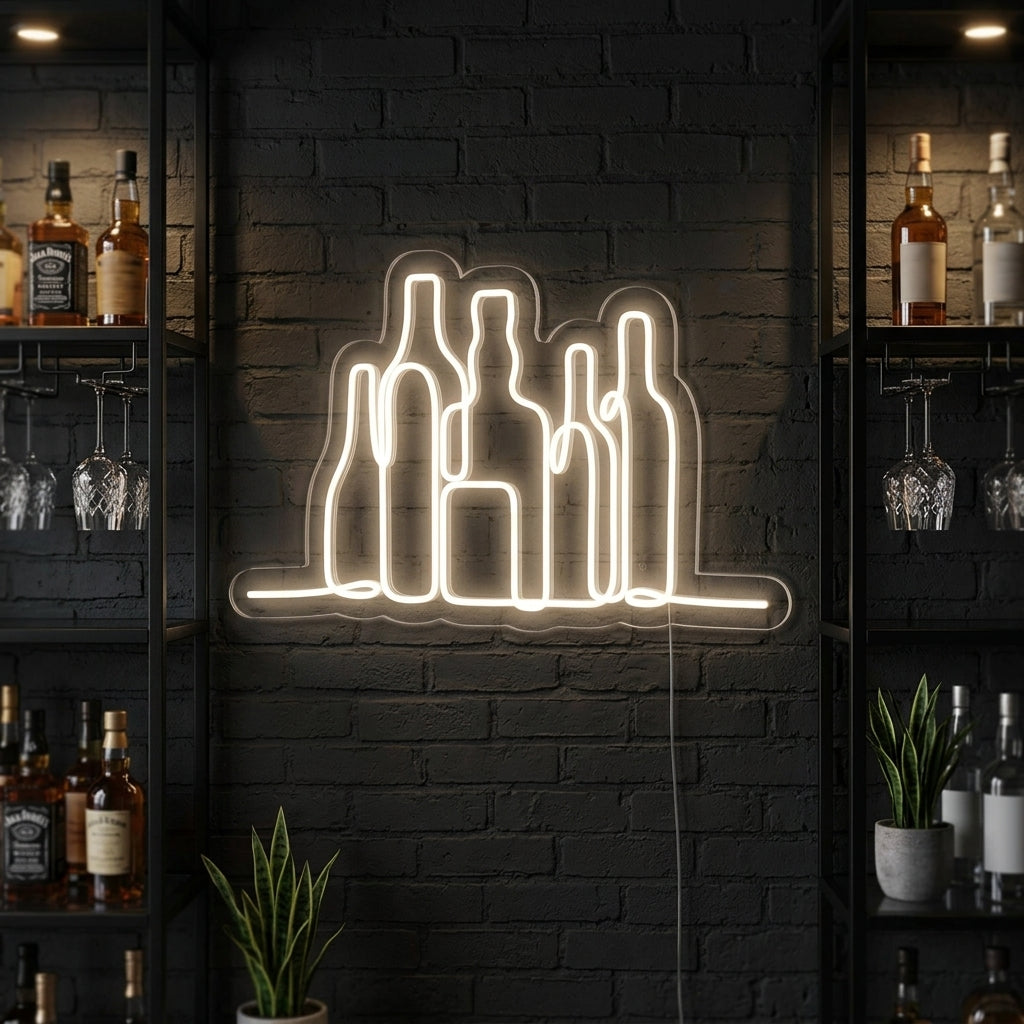 "Grupo De Botellas, Bar" Letreros Neon