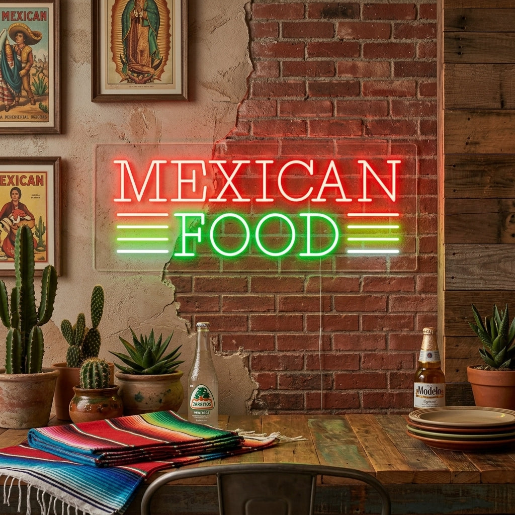 "MEXICAN FOOD" Letreros Neon