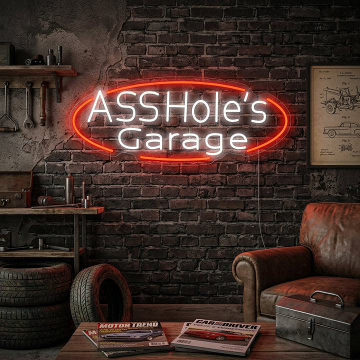 "Assholes Garage" Letreros Neon
