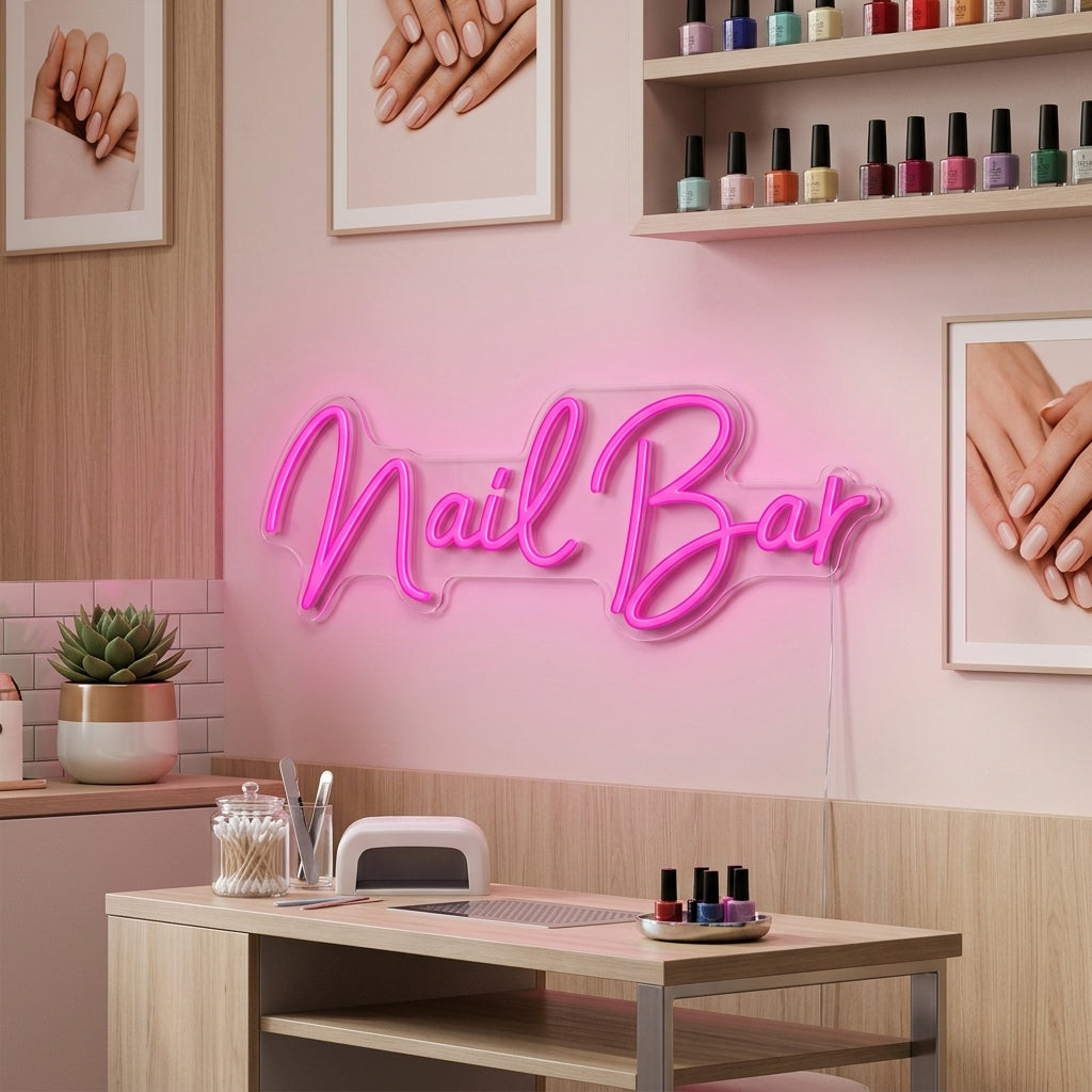 "Nail Bar" Letreros Neon