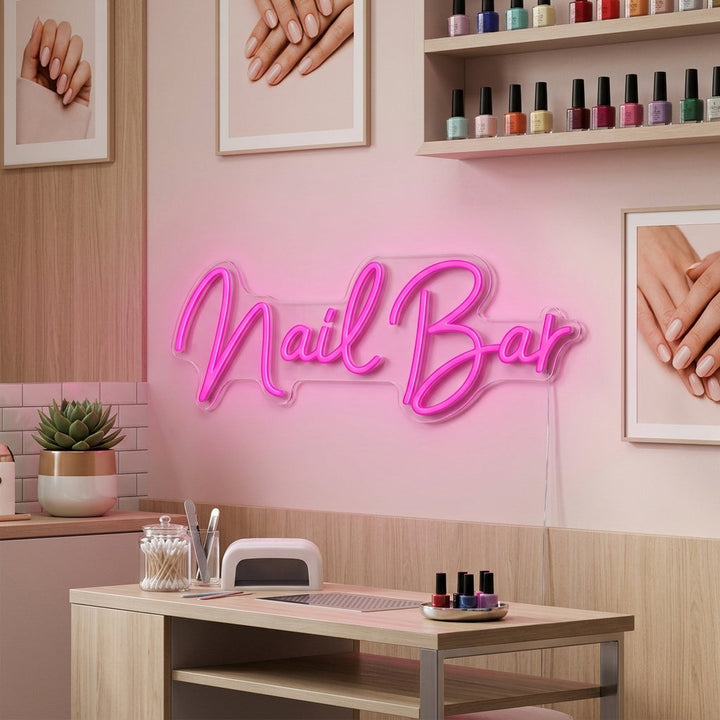 "Nail Bar" Letreros Neon