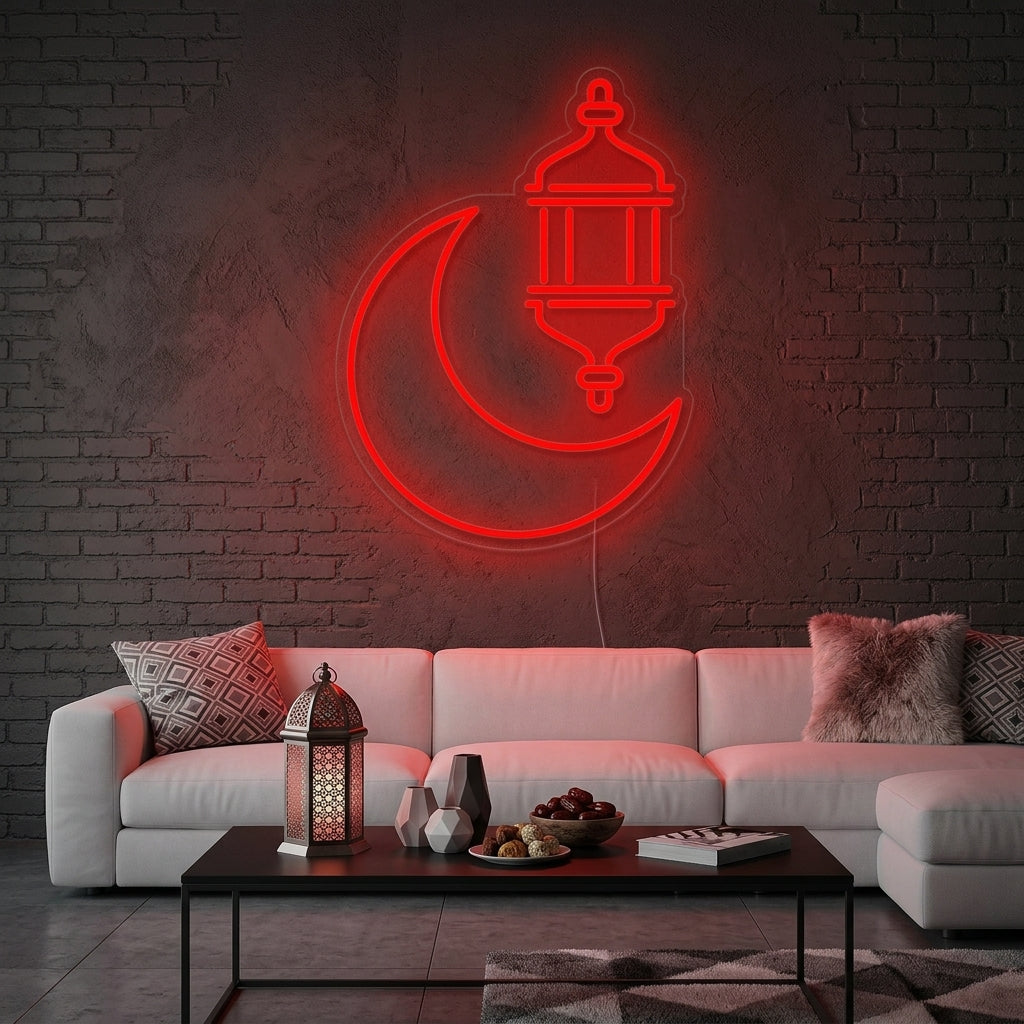 "Portada Del Ramadán Kareem Fiesta Árabe" Letreros Neon