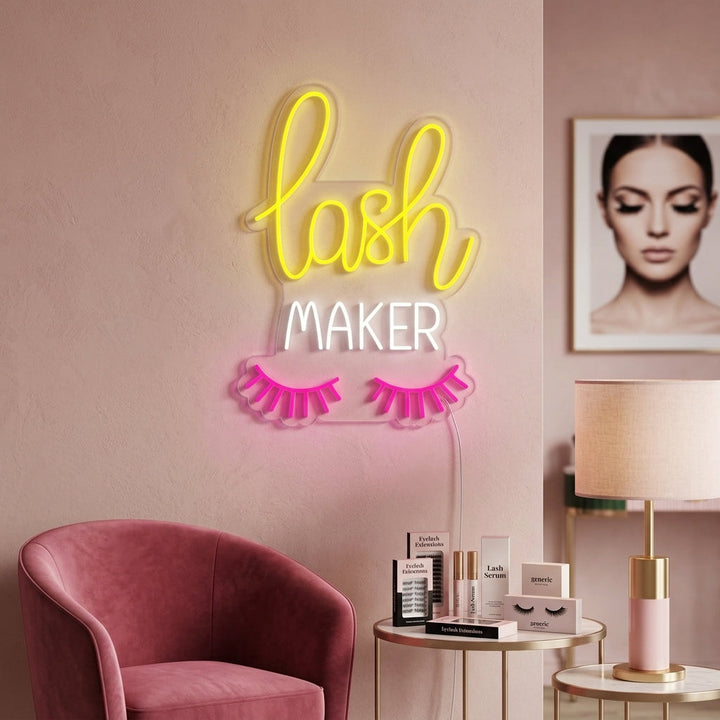 "Lash Maker" Letreros Neon