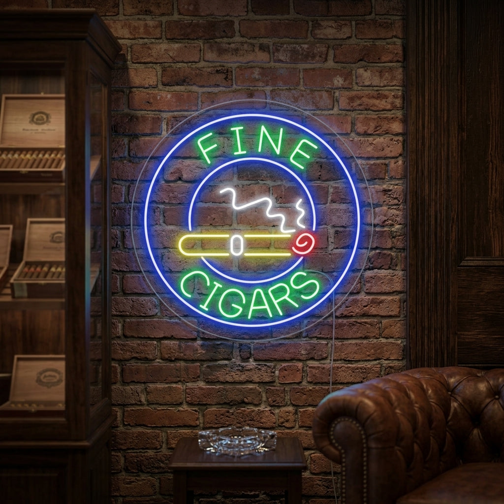 "Fine Cigars" Letreros Neon