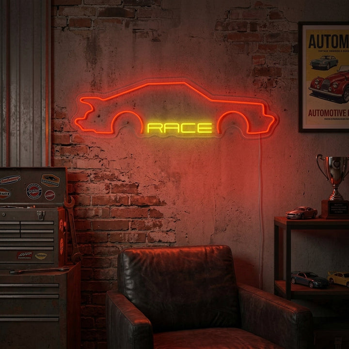 "Coche, Race" Letreros Neon