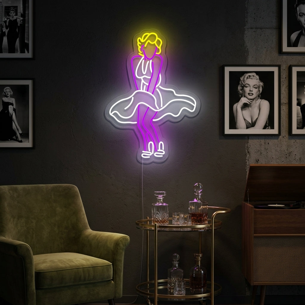 "Bailarina Con Falda Voladora" Letreros Neon